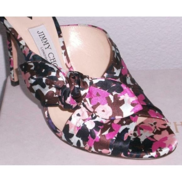 Jimmy Choo Keely Satin Floral Slide Sandal 38.5 - Picture 4 of 10